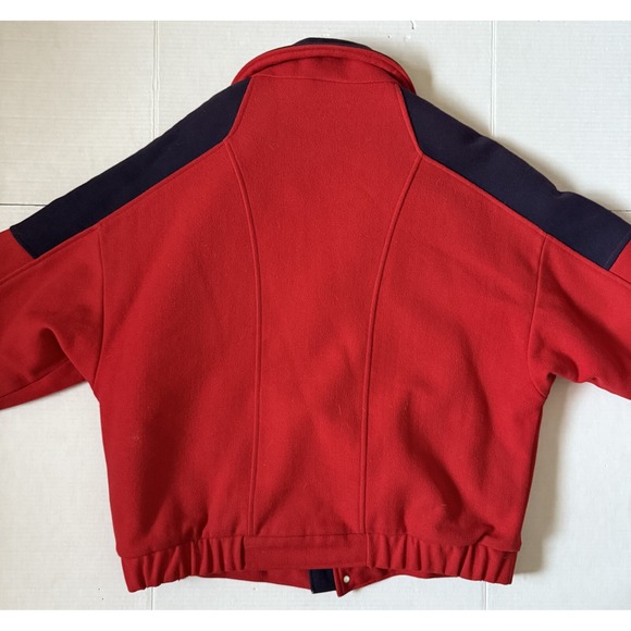 WOOLRICH - Men's Vintage Red Wool Bomber Jacket - Size X-Large - XL* - Picture 3 of 14